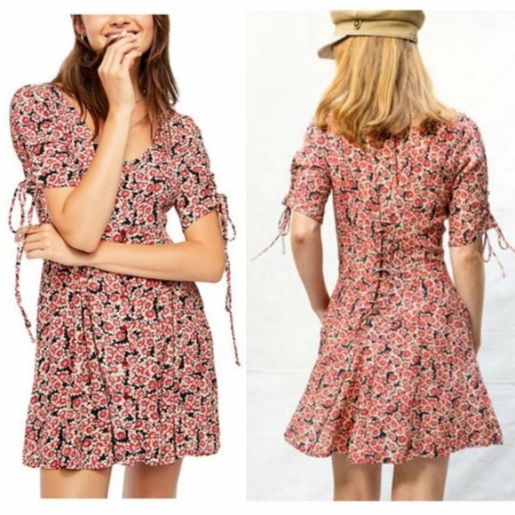 Free People Dress Fall Floral Print Large NWT - Picture 3 of 6